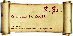 Krajcsirik Zsolt névjegykártya